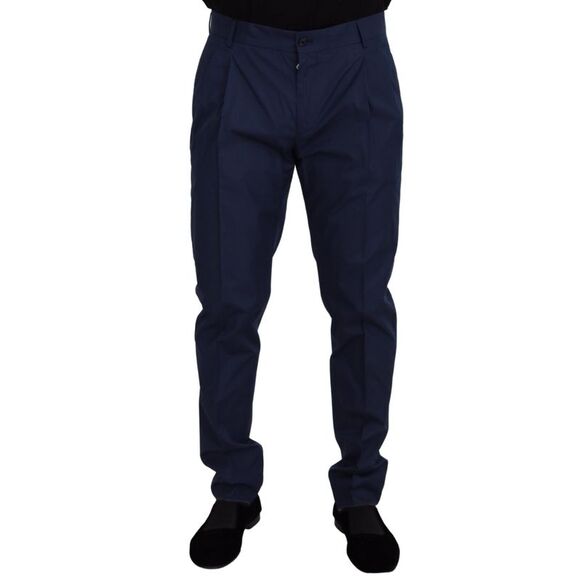 Dolce & Gabbana Other - Dolce & Gabbana Blue Cotton Silk Trousers Chinos Men's Pants